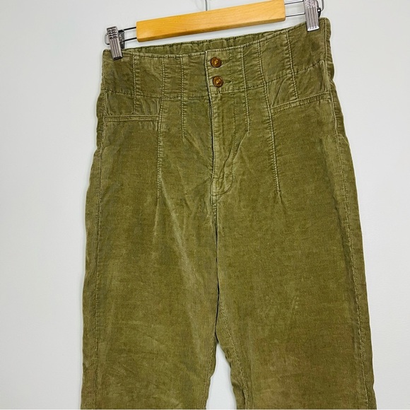 Free people we the free Jayde Cord Flare Jeans-Fir Green size 27 - Picture 3 of 6